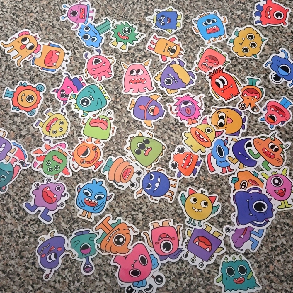 🍒🍒 Colorful Monster Stickers (set of 10)